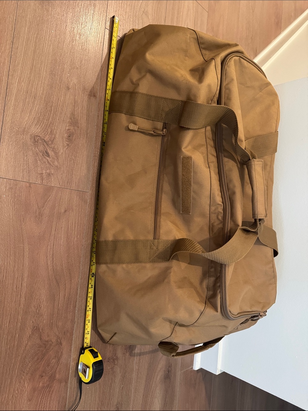 Men's Tan Canvas Weekender Duffel Bag - Picture 4 of 5